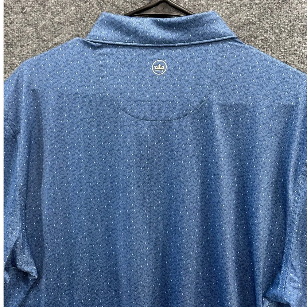 Peter Millar Summer Comfort Blue Camiral Golf Polo Shirt Mens Large NWT